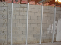 Repaired basement wall