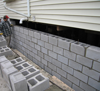 Rebuilding basement wall